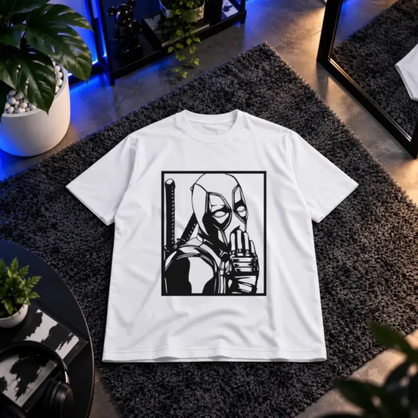 تیشرت ددپول طرح طراحی خطی قاب‌دار (Deadpool) کد 3341
