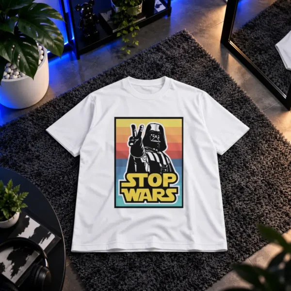 تیشرت جنگ ستارگان طرح Stop Wars و دارث ویدر کد 3435