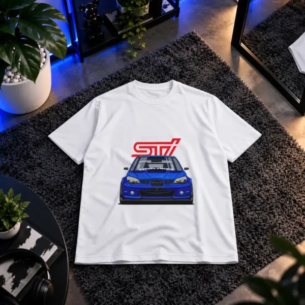 تیشرت سوبارو WRX STI آبی طرح نمای جلو
