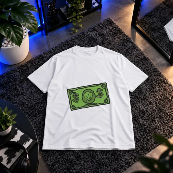 تیشرت اسکناس با نماد صدف و دلار