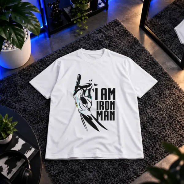 تیشرت مارول طرح نوشته من آیرون من هستم (I Am Iron Man)