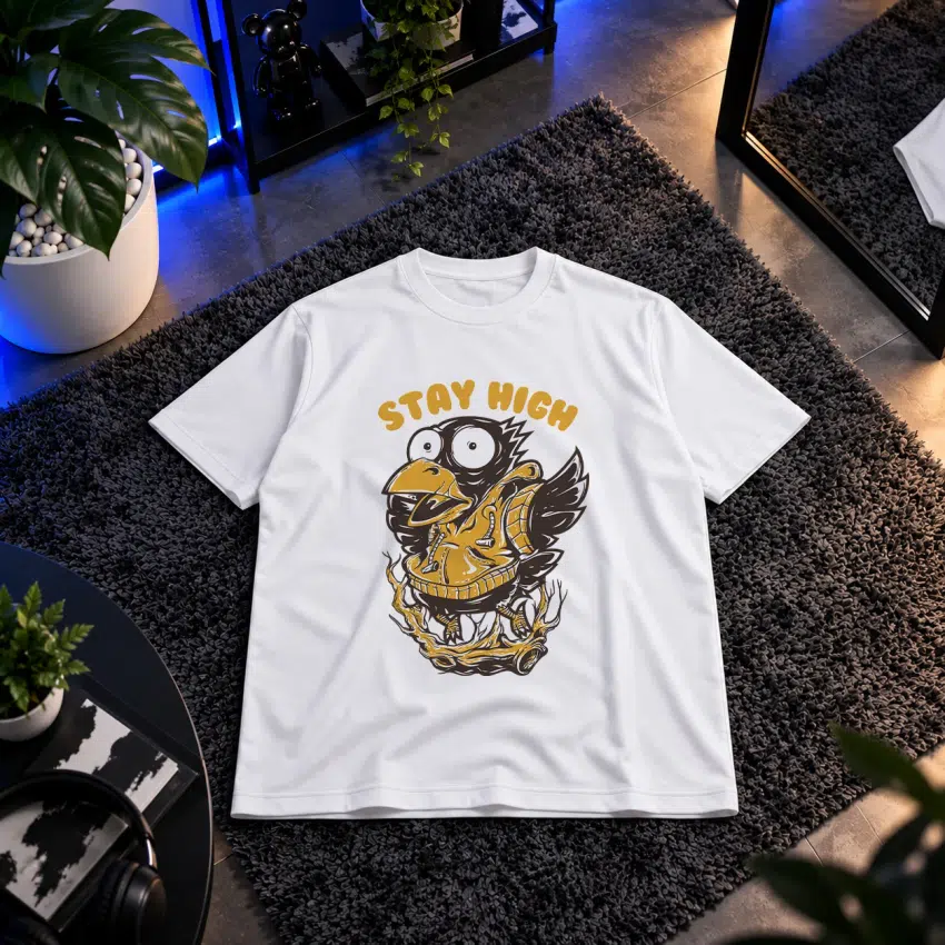 تیشرت عقاب طرح Stay High وینتیج کد 5039