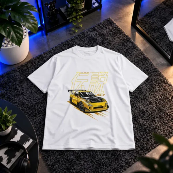 تیشرت مزدا RX-7 زرد طرح افسانه ژاپنی