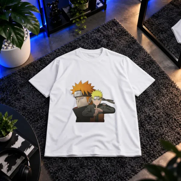 تیشرت انیمه ناروتو طرح ناروتو و پین (Naruto & Pain)