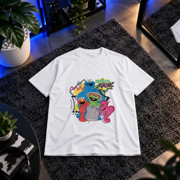 تیشرت سسمی استریت طرح شخصیت‌های کارتونی (Sesame Street) کد 581
