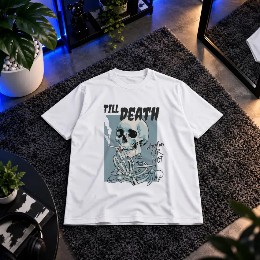 تیشرت جمجمه اسکلت طرح Till Death کد 5846