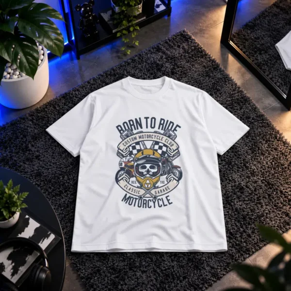 تیشرت موتورسیکلت طرح جمجمه Born to Ride