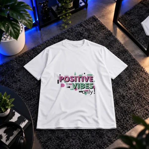تیشرت حال و هوای مثبت طرح Positive Vibes Only کد 6195