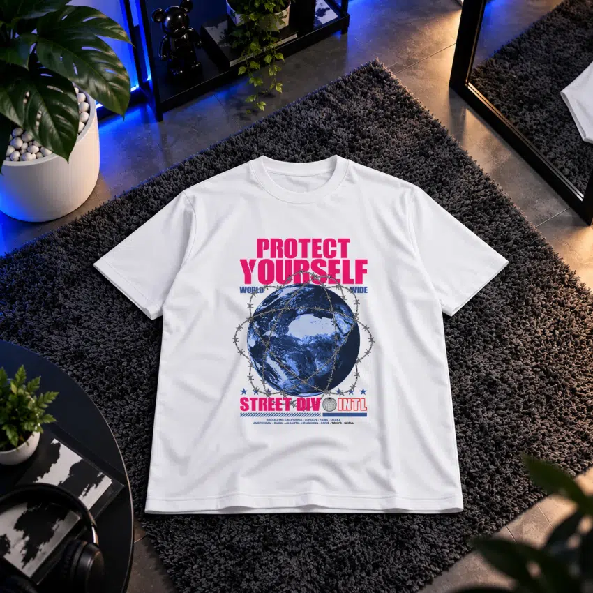 تیشرت طرح Protect Yourself کره زمین کد 652