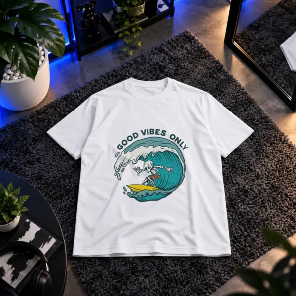تیشرت موج‌سواری طرح حال خوب و Good Vibes کد 6948