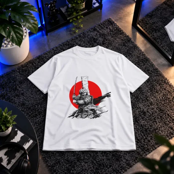 تیشرت سامورایی ژاپنی طرح نبرد با شمشیر کد 7023