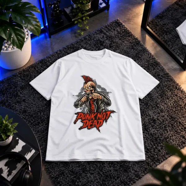 تیشرت اسکلت پانک طرح Punk Not Dead