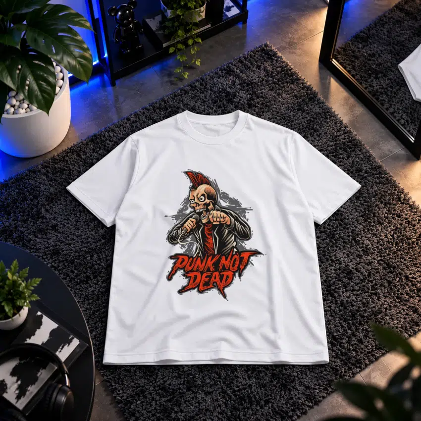 تیشرت اسکلت پانک طرح Punk Not Dead کد 7111