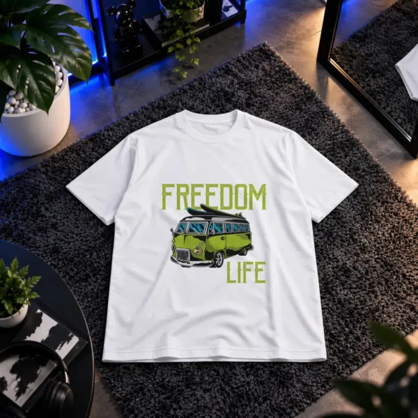 تیشرت ون فولکس‌واگن طرح Freedom Life کد 7239