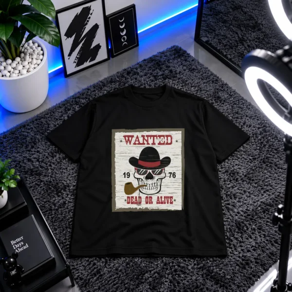 تیشرت جمجمه طرح Wanted Dead Or Alive کد 7348