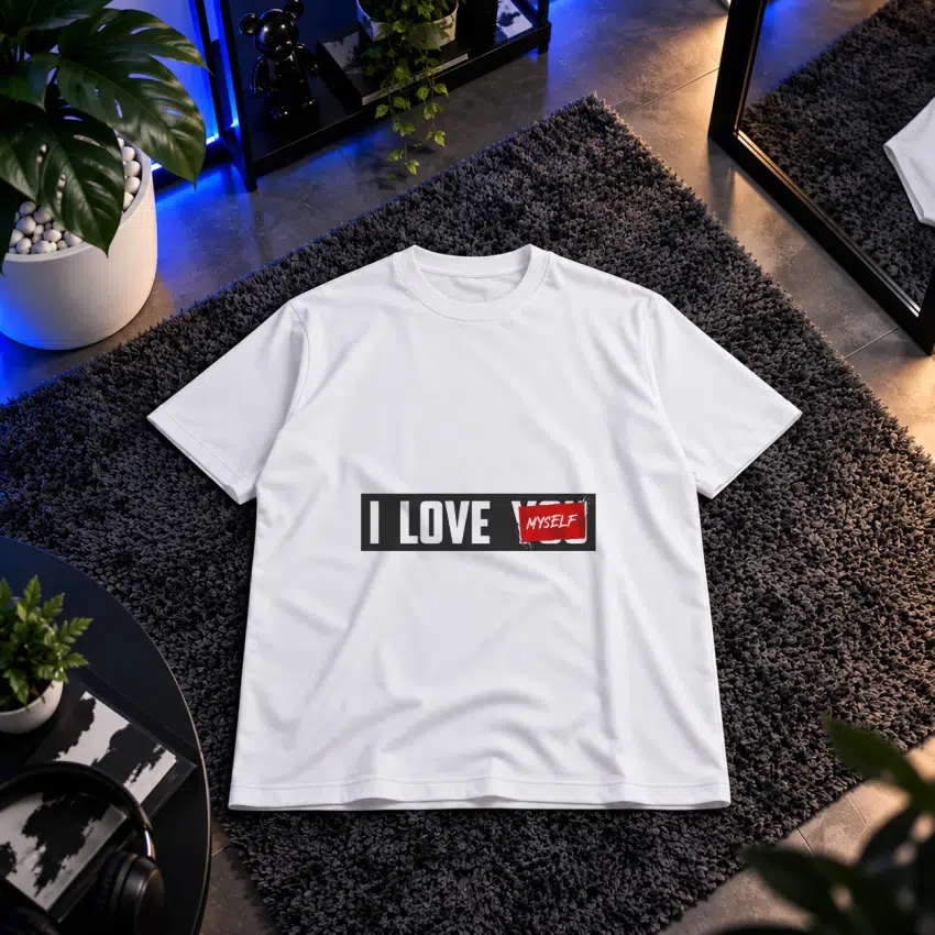 تیشرت خوددوستی طرح I Love Myself کد 7366