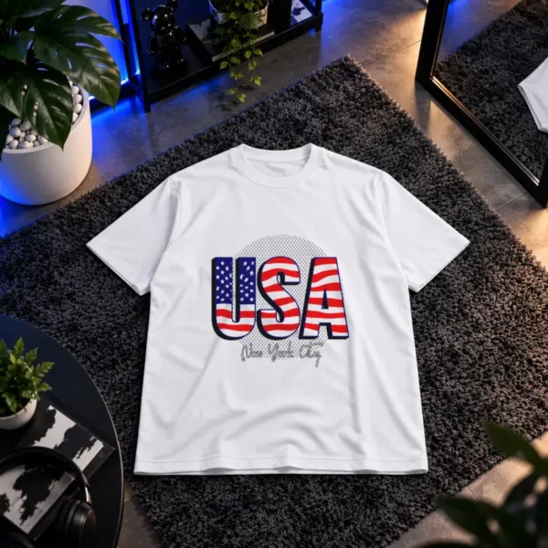 تیشرت آمریکا طرح تایپوگرافی USA وینتیج کد 7702