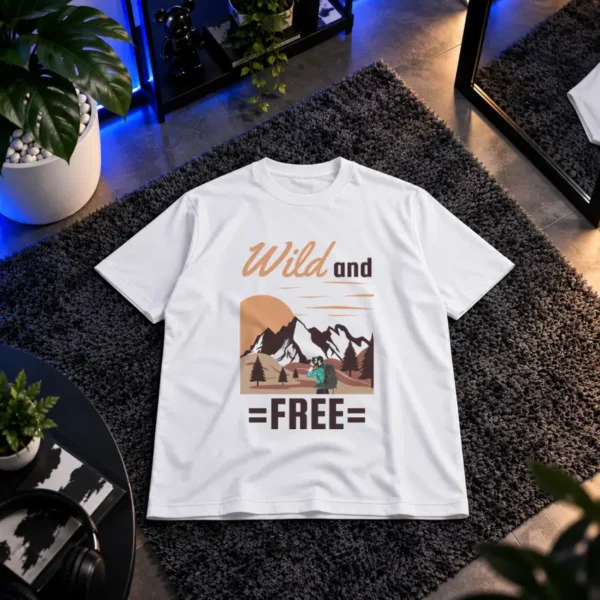تیشرت طبیعت‌گردی طرح Wild and Free کد 7803