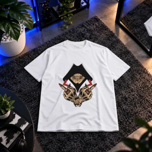تیشرت هودی طرح اسکلت دارک با دست‌های خشمگین کد 7881