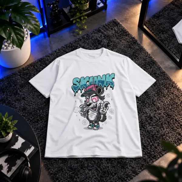 تیشرت راسوی کارتونی با کلاه و اسپری طرح Skunk