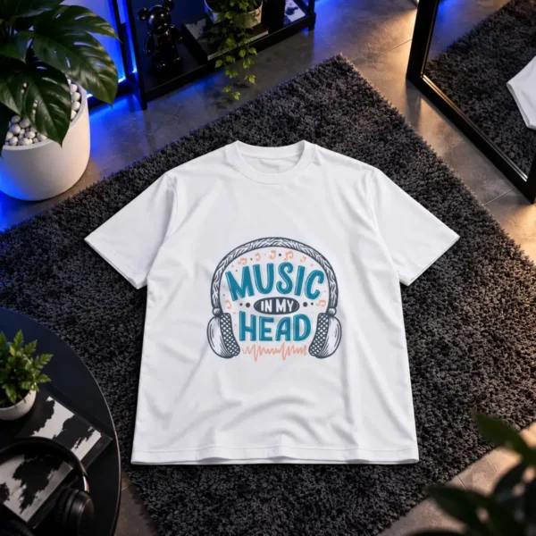 تیشرت موسیقی طرح Music in My Head کد 8218