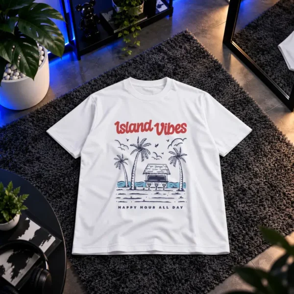 تیشرت تابستانی طرح ساحل Island Vibes کد 8327