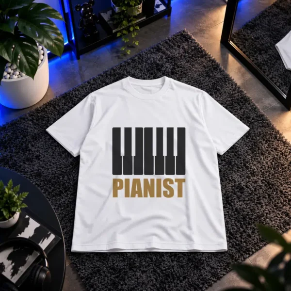تیشرت موسیقی طرح Pianist کد 8470