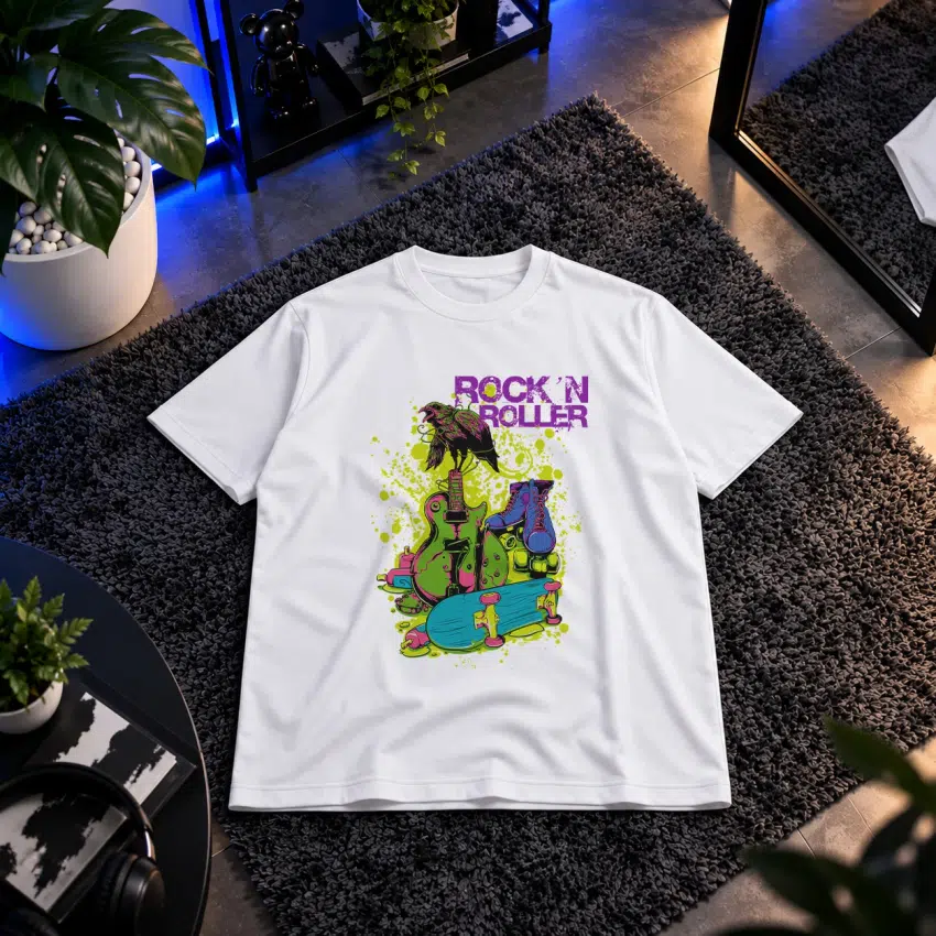تیشرت موسیقی طرح Rock N Roller کد 8638