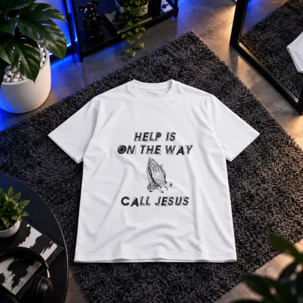 تیشرت مذهبی طرح دست‌های نیایش و جمله Call Jesus