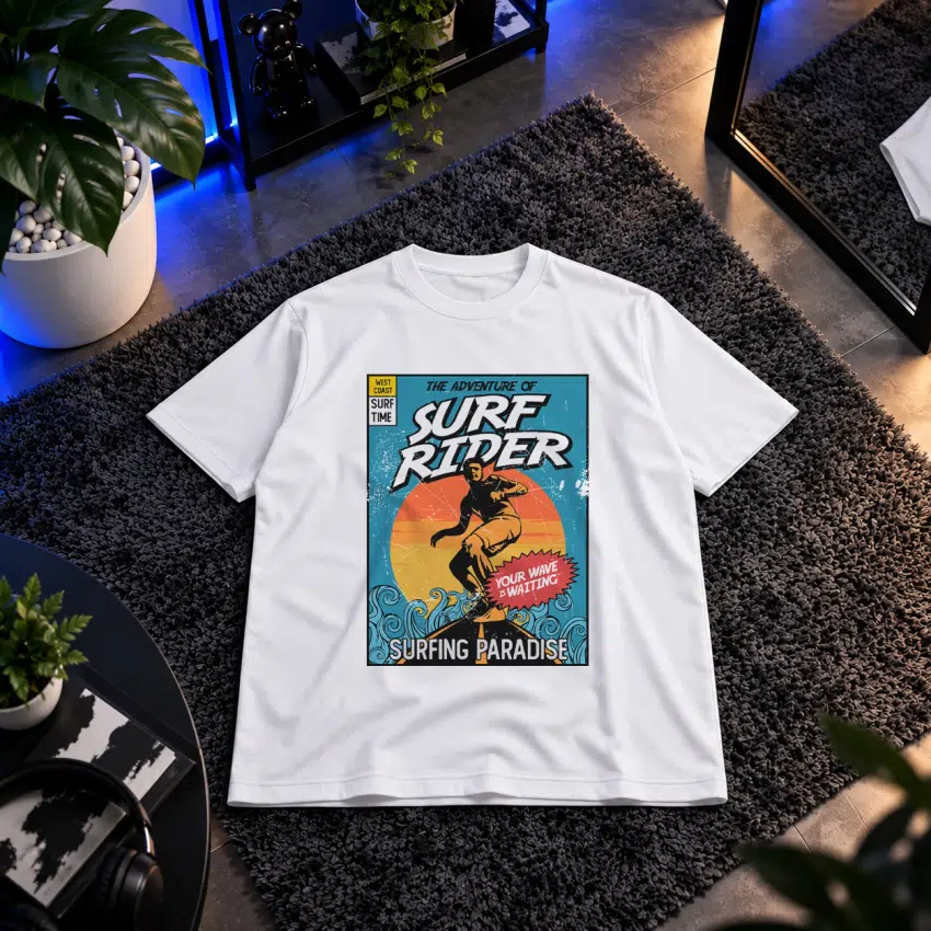 تیشرت کمیک طرح موج‌سواری (Surf Rider) کد 9131