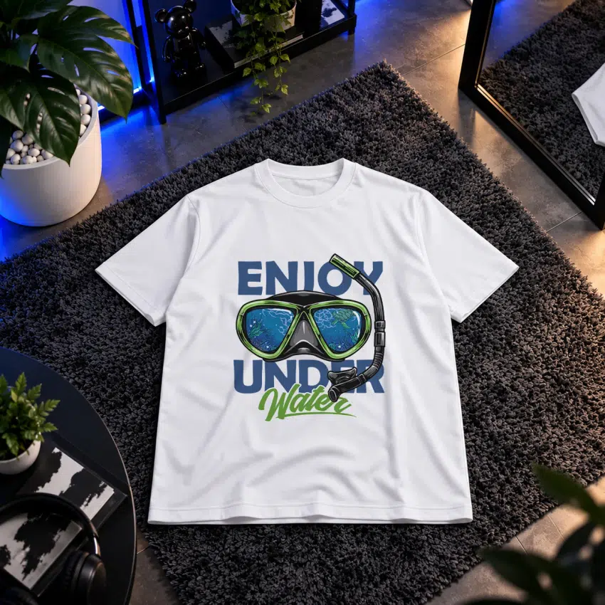 تیشرت طرح ماسک غواصی Enjoy Underwater کد 9215