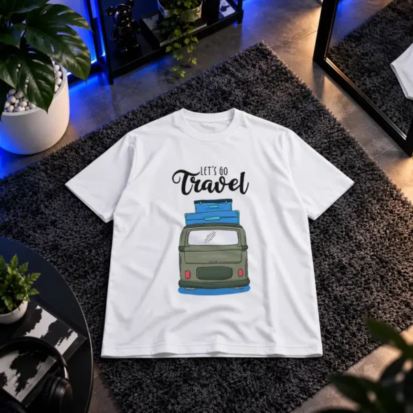 تیشرت سفر طرح ون و چمدان Let’s Go Travel کد 9352