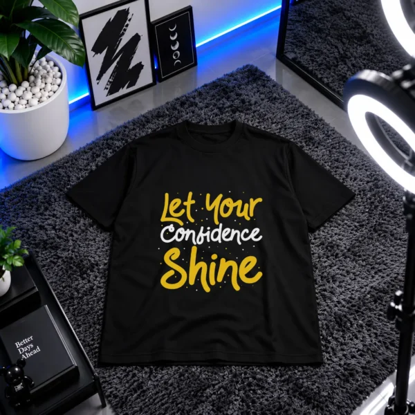 تیشرت انگیزشی طرح نوشته Let Your Confidence Shine کد 9370