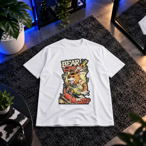 تیشرت خرس اسکیت‌سوار طرح استریت‌ویر (Bear Skater)