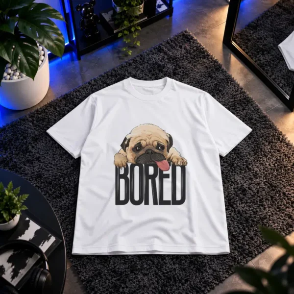 تیشرت سگ پاگ بامزه طرح Bored کد 9799