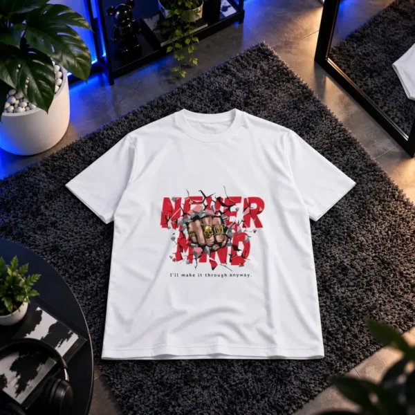 تیشرت تایپوگرافی Never Mind طرح گرافیتی کد 9815