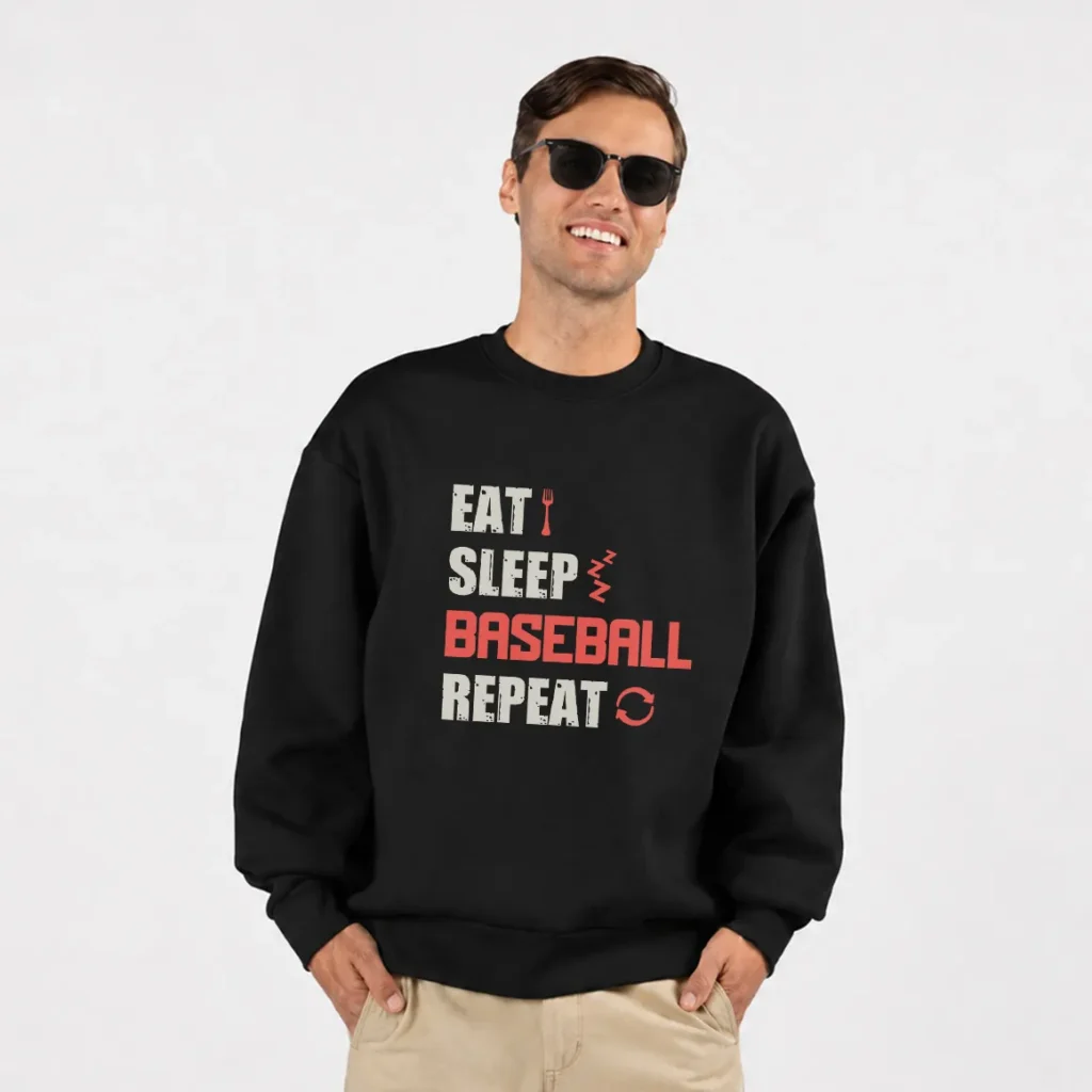 دورس بیسبال طرح Eat Sleep Baseball Repeat کد 10351