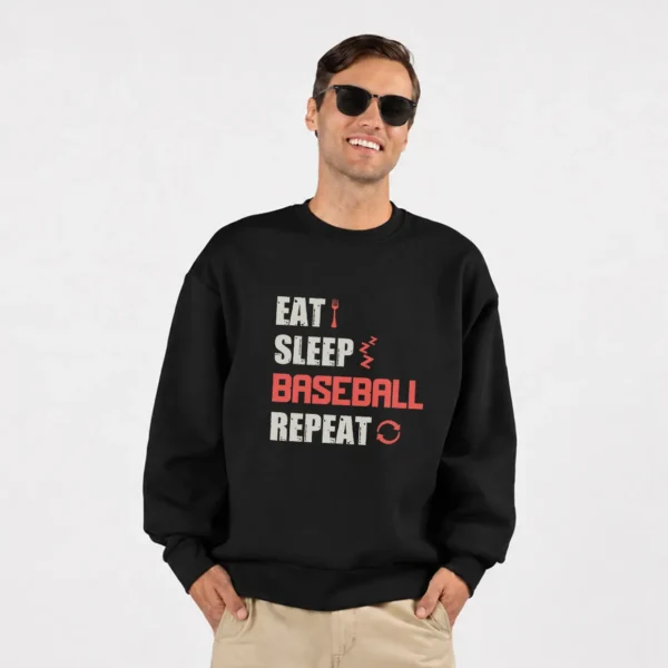 دورس بیسبال طرح Eat Sleep Baseball Repeat کد 10351