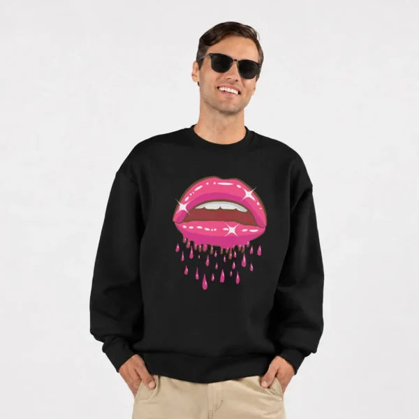 دورس لب طرح صورتی چکه‌دار (Dripping Lips) کد 20791