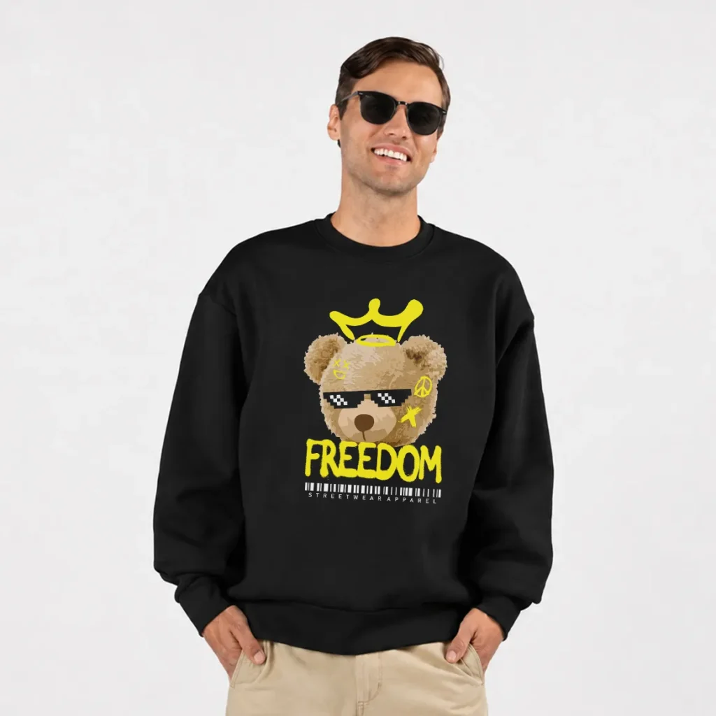 دورس خرس با تاج و عینک طرح Freedom کد 386