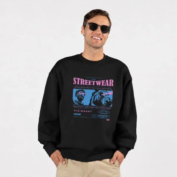 دورس گل‌های آبی و نوشته Streetwear Visionary کد 711