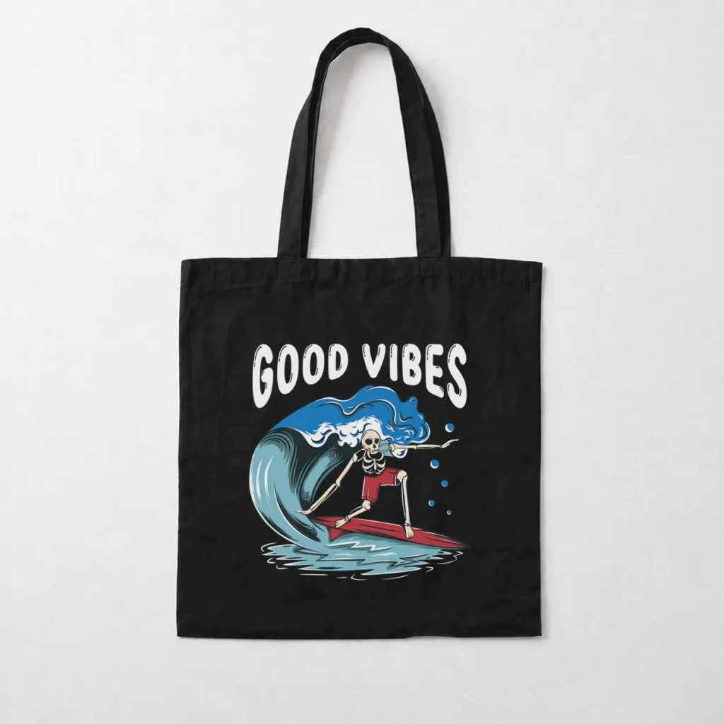 توت بگ اسکلت موج‌سوار طرح Good Vibes کد 10107
