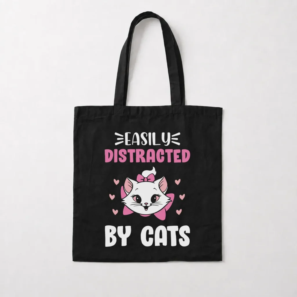 توت بگ گربه طرح Easily Distracted By Cats کد 10338