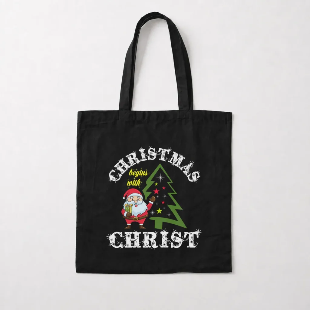 توت بگ کریسمس مذهبی طرح Christmas Begins With Christ کد 10340