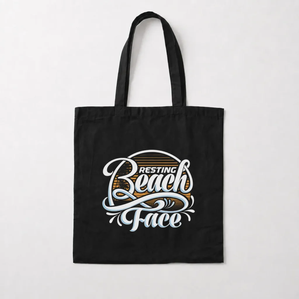 توت بگ ساحلی طرح نوشته انگلیسی Resting Beach Face کد 10446