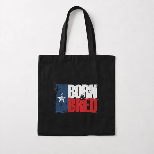 توت بگ ایالتی طرح پرچم تگزاس وینتیج با نوشته بزرگ Born & Bred دارک کد 10569