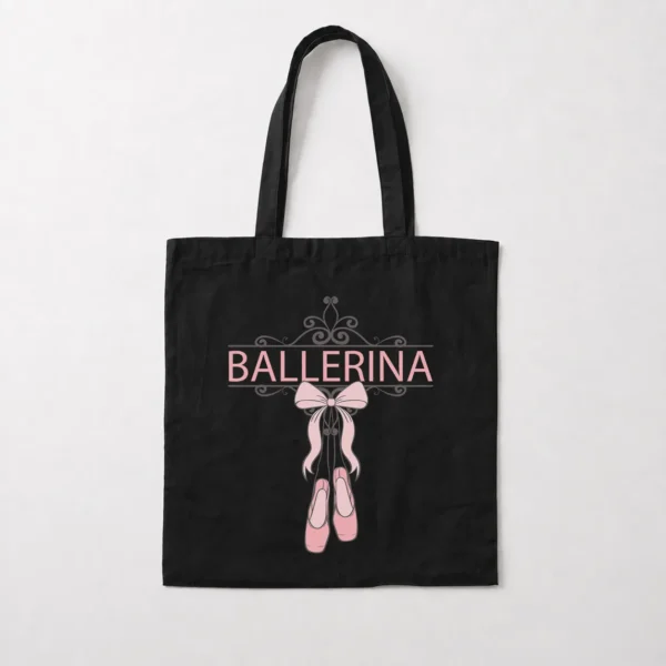 توت بگ دخترانه طرح کفش‌های رقص باله و نوشته Ballerina کد 11083