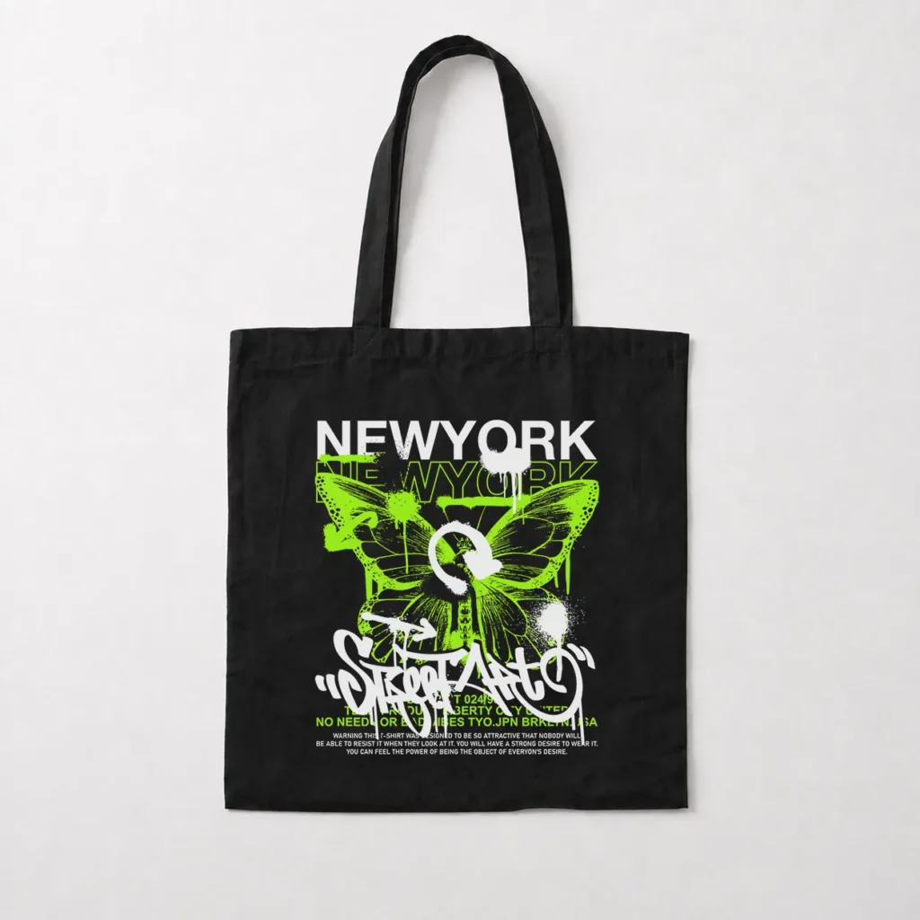 توت بگ پروانه سبز و نوشته New York کد 1116