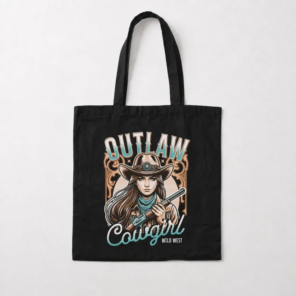 توت بگ وسترن طرح Outlaw Cowgirl Wild West کد 12894