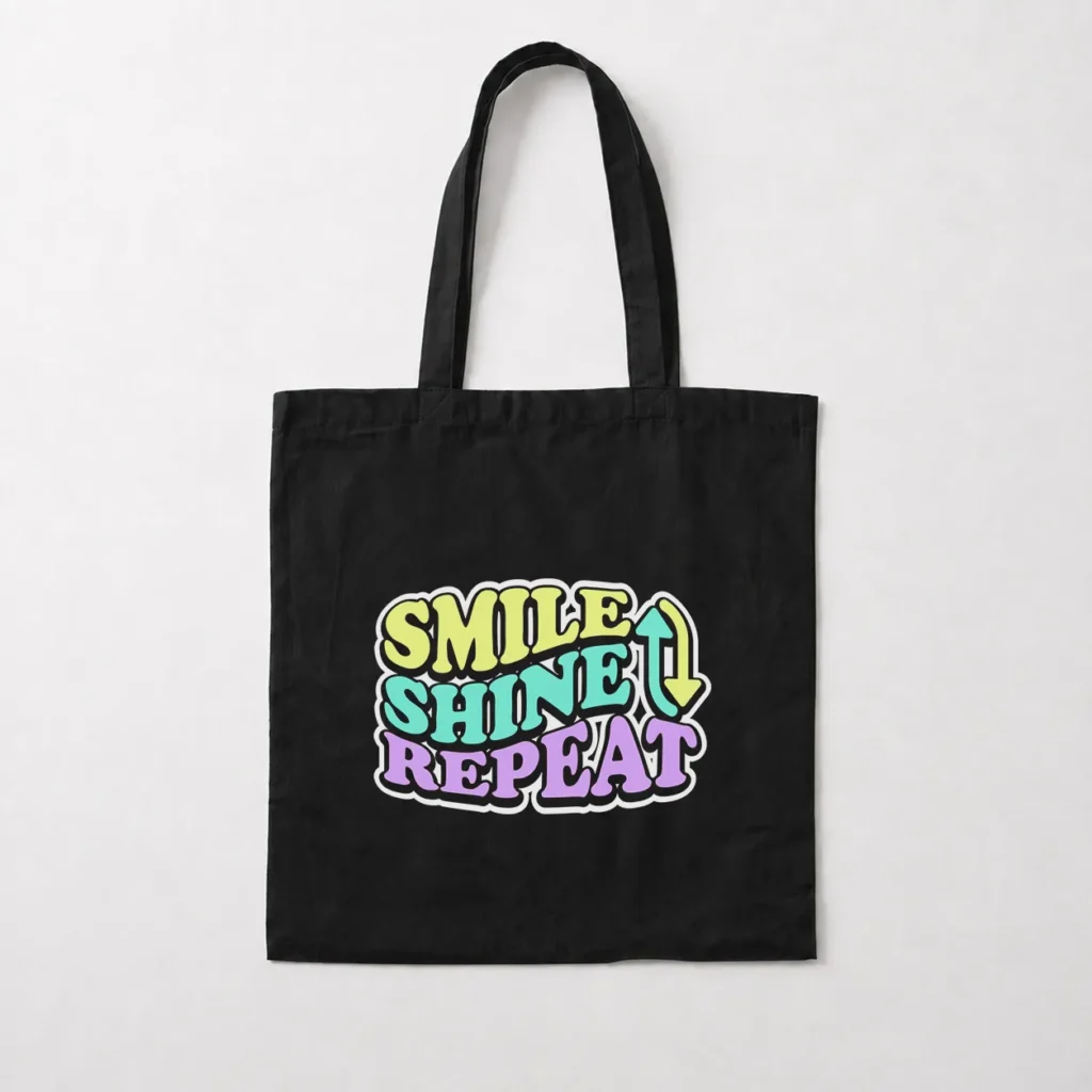 توت بگ نوشته Smile Shine Repeat طرح رنگارنگ کد 12921